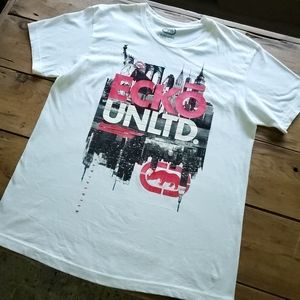 ecko Unlimited White Graphic Cotton T Shirt Size XL